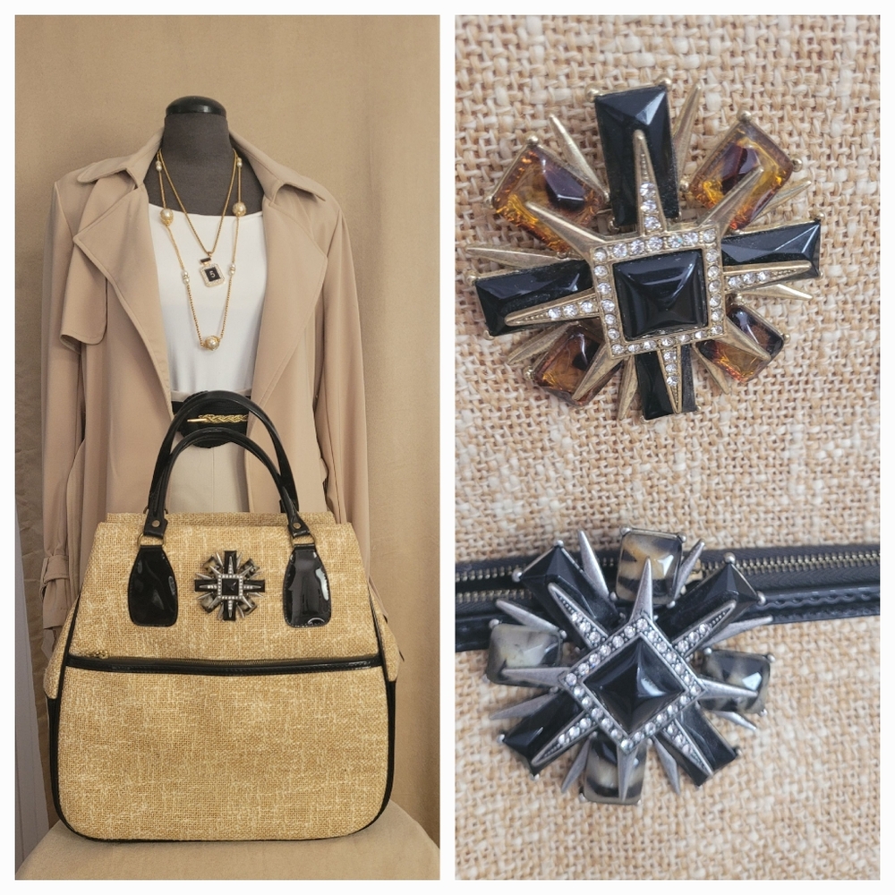 Medallion Brooches / Silver / Black ONLY